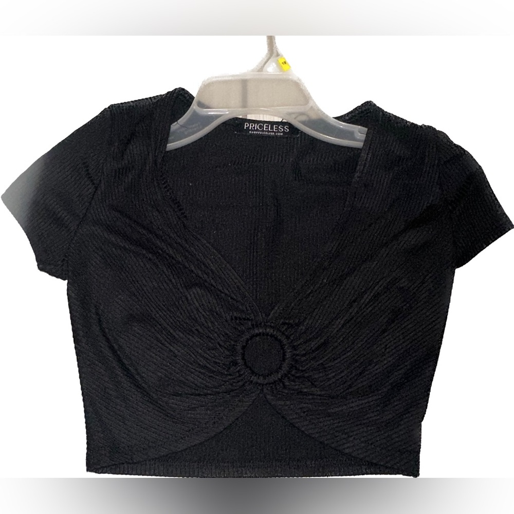Priceless- O Ring Cropped Tee